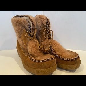 Vintage Snowland Brown Suede Leather Shearling Boots Sherpa Lined

Women’s 7